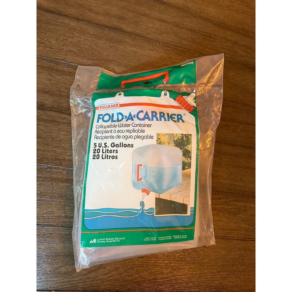 Reliance Fold-A-Carrier Water Container Unisex 5 Gallon Clear Collapsible Spigot